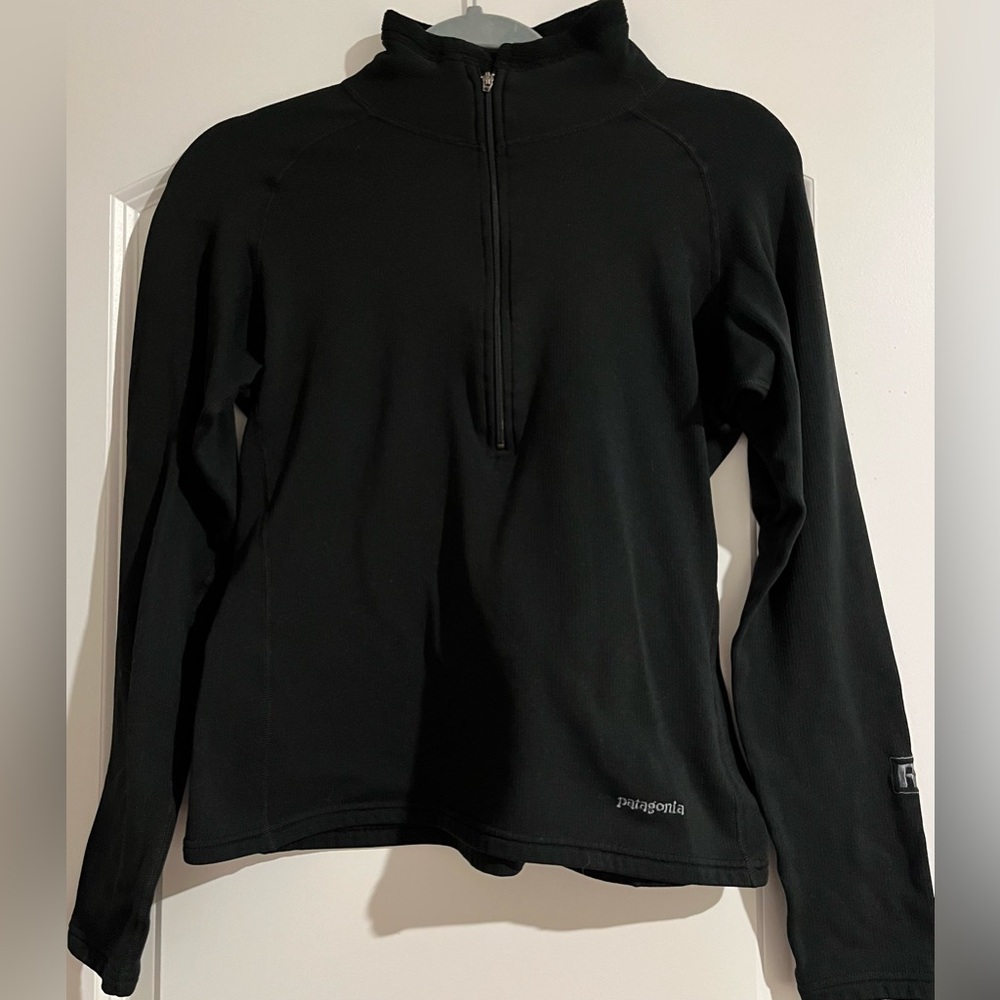Patagonia Black Half-Zip Long Sleeve Tunic Top